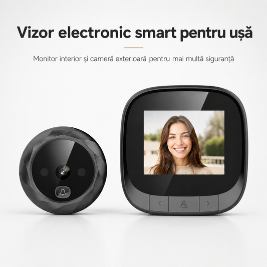 Vizor digital audio-video pentru ușă, cu ecran LCD 2.4 inch și vedere nocturnă