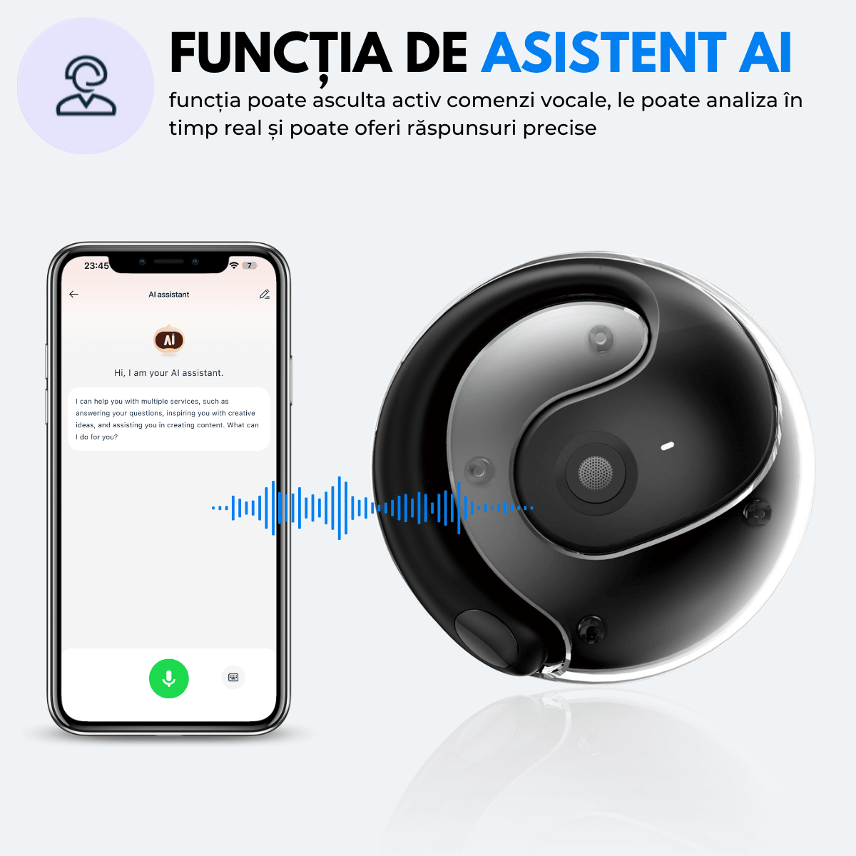 Căști inteligente GlobalVoice™ - Traducere automată și instantă în 139 limbi!