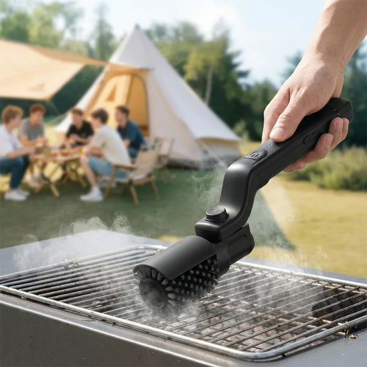 Perie Electrică Profesională pentru Curățare Grătar BBQ, 3 Viteze, Cap Reglabil + BONUS 1 CAP Diferit!