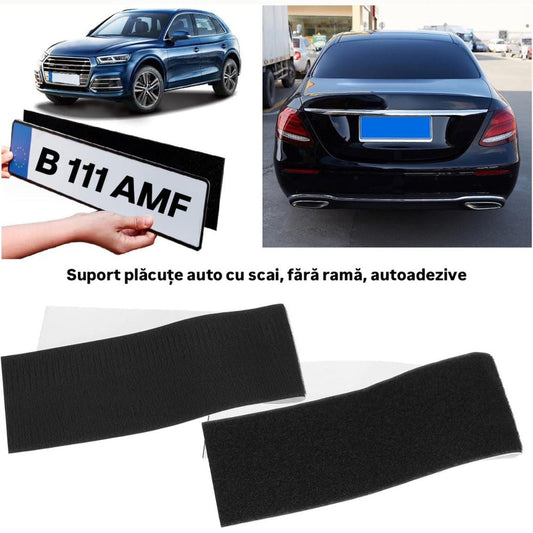 Suport Auto Fără Ramă, Autoadezive - Set 2 bucăți - Față/Spate!
